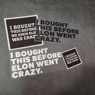 特斯拉I BOUGHT THIS BEFORE ELON WENT CRAZY疯狂之前买的车贴纸