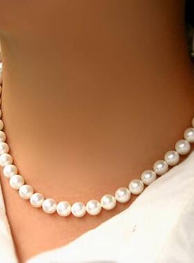 Classic Elegant White Pearl Chokers Necklace For Women Men W