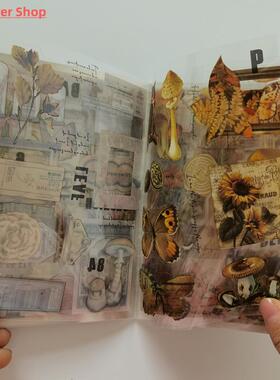 20 Sheets Vintage PET Sticker Book Diy Diary Butterfly INS A