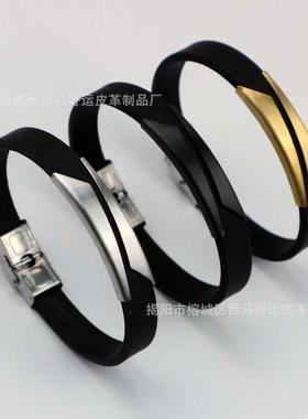 Stainless Steel Silicone Genuine Leather Couple Brlet Men&#x