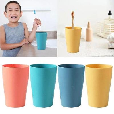4 Colors Solid Color Flat Bottomed Plastic Cup Cold Water