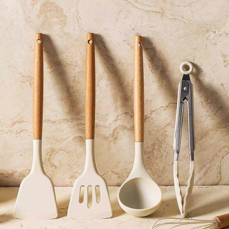 Frying spatula ladle soup spoon silicone kitchenware set