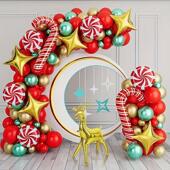 Christmas White Balloon Arch 138pcs 10‘’Red Garland Set