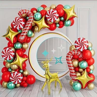 138pcs, Christmas Balloon Garland Arch Set 10‘’Red White G