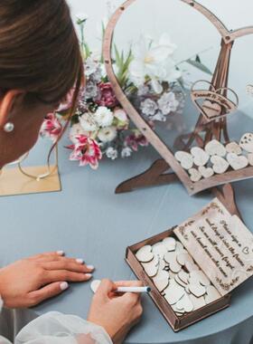 Heart Shape Transparent Wedding Guest Book Decoration