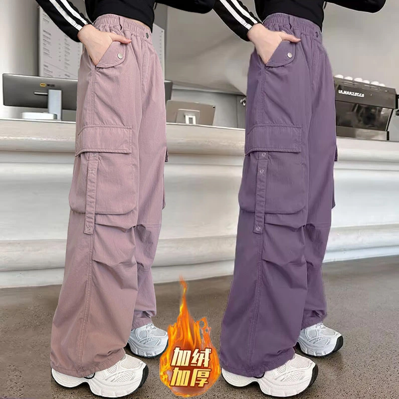 秋冬女童工装裤儿童裤子