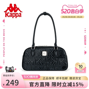 Kappa卡帕 法棍包包新款波士顿包女士小香风绗缝单肩保龄球腋下包