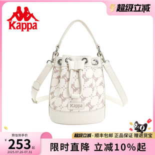 潮流圆桶女包 Kappa卡帕 正品 新款 皮质感水桶包手提斜挎单肩包时尚