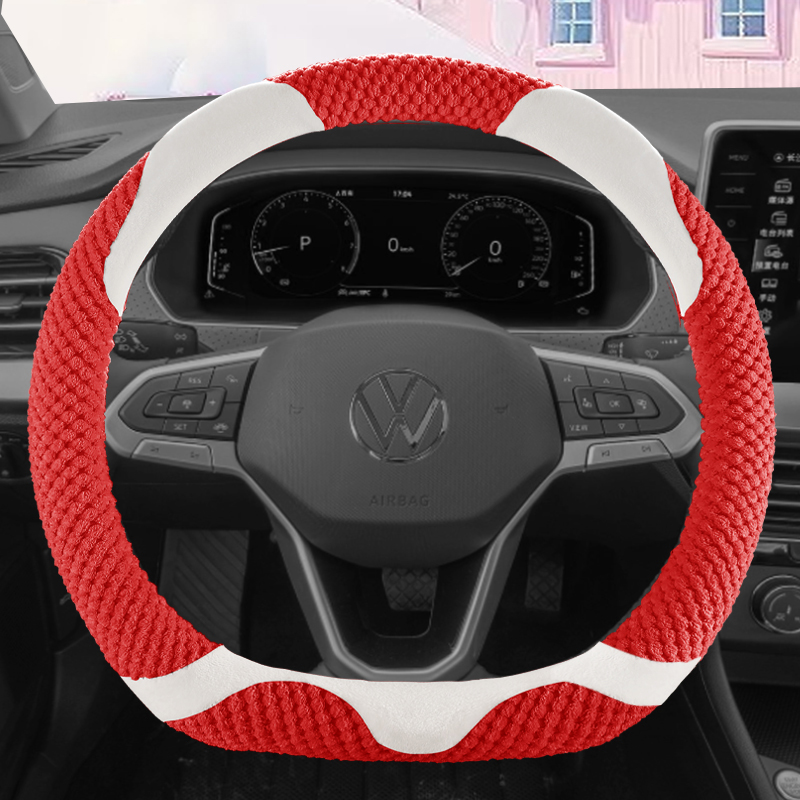 大众朗逸/探影/ID.6/ID.7S专用毛绒棉汽车方向盘套冬季款保暖防滑