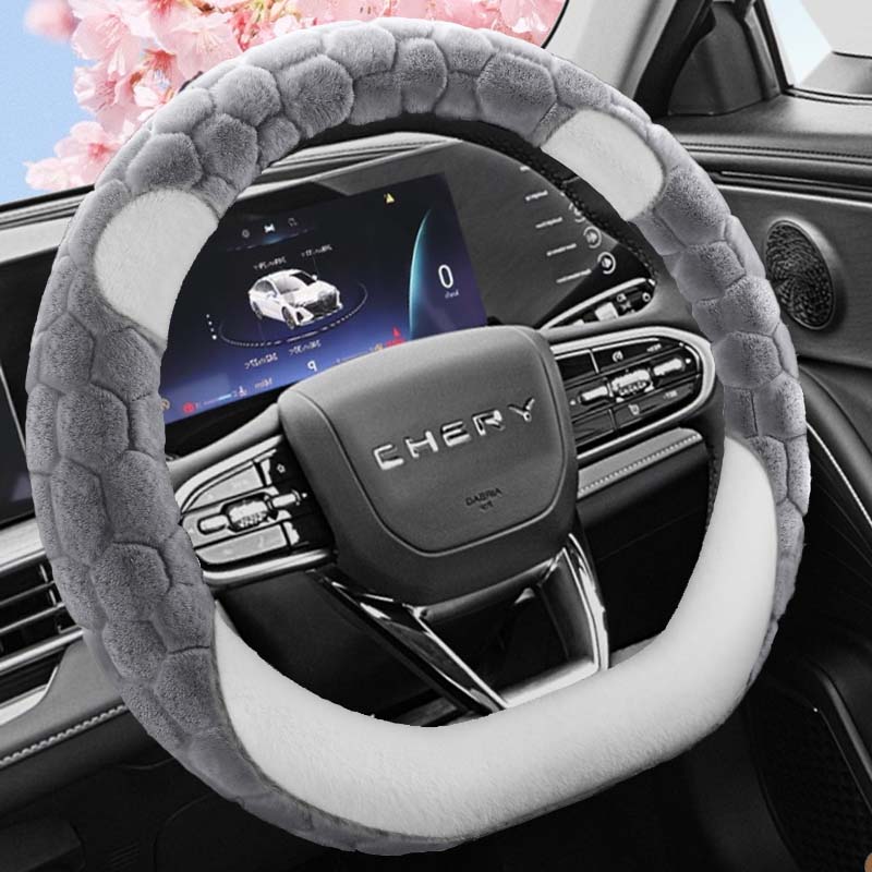 奇瑞瑞虎9/8 L/8 PRO 欧萌达E5专用毛绒棉汽车方向盘套冬季款保暖