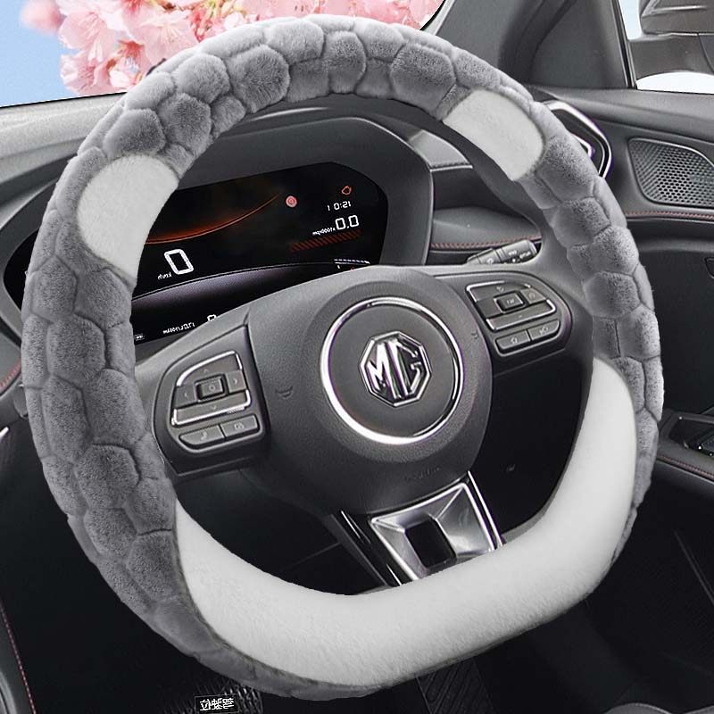 名爵ZS锐腾MG3 MG5 MG6 MG7 MG ONE专用毛绒汽车方向盘套冬季保暖