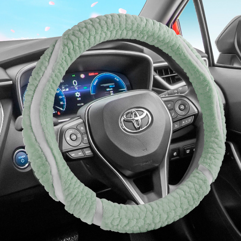 冬季款保暖防滑丰田赛那威兰达锋兰达雷凌专用汽车毛绒棉方向盘套