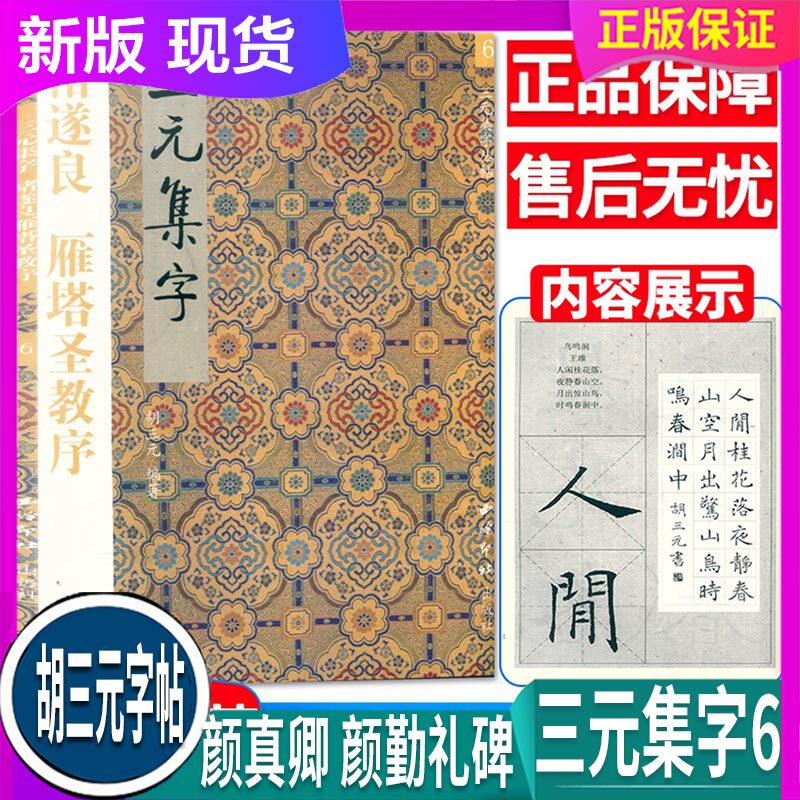 三元学生字帖6 褚遂良 雁塔圣教序楷书 胡三元著 毛笔字帖教程书法