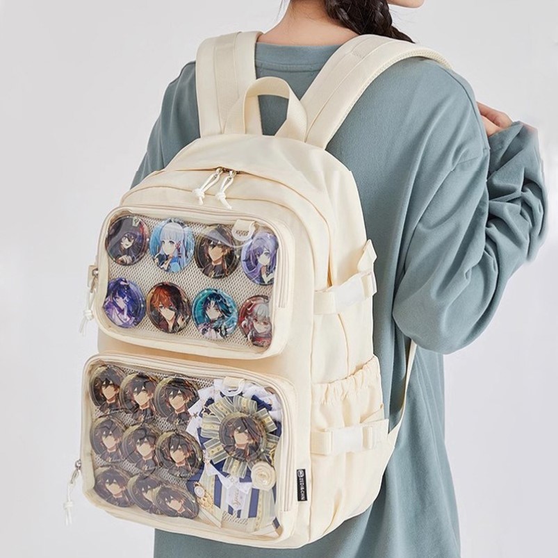 二次元痛包吧唧谷子双肩背包大食量送扎板初中学生大容量女生书包图片