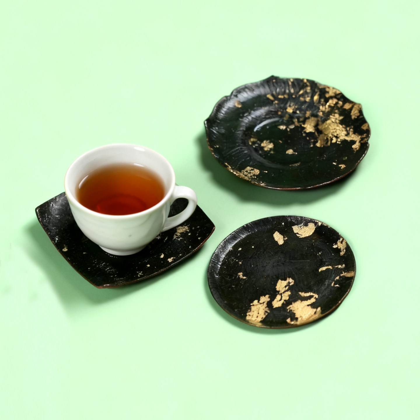 紫铜杯垫中式功夫茶具配件杯托