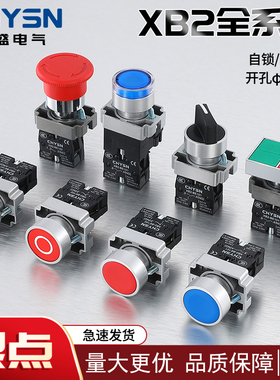 XB2按钮开关启动停止XB2-BA31/BE101控制急停旋钮平钮ZB2自复位
