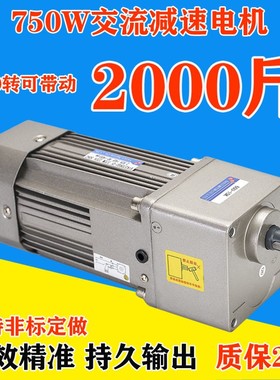 可变频调速电机750W交流减速电机单相220V大扭矩三相380V微型马达
