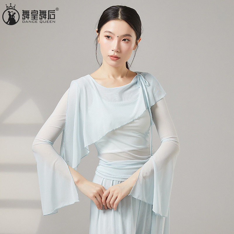 古典舞纱衣女长袖喇叭袖上衣