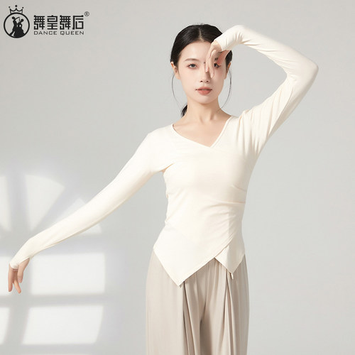 练功服现代舞不规则下摆长袖上衣