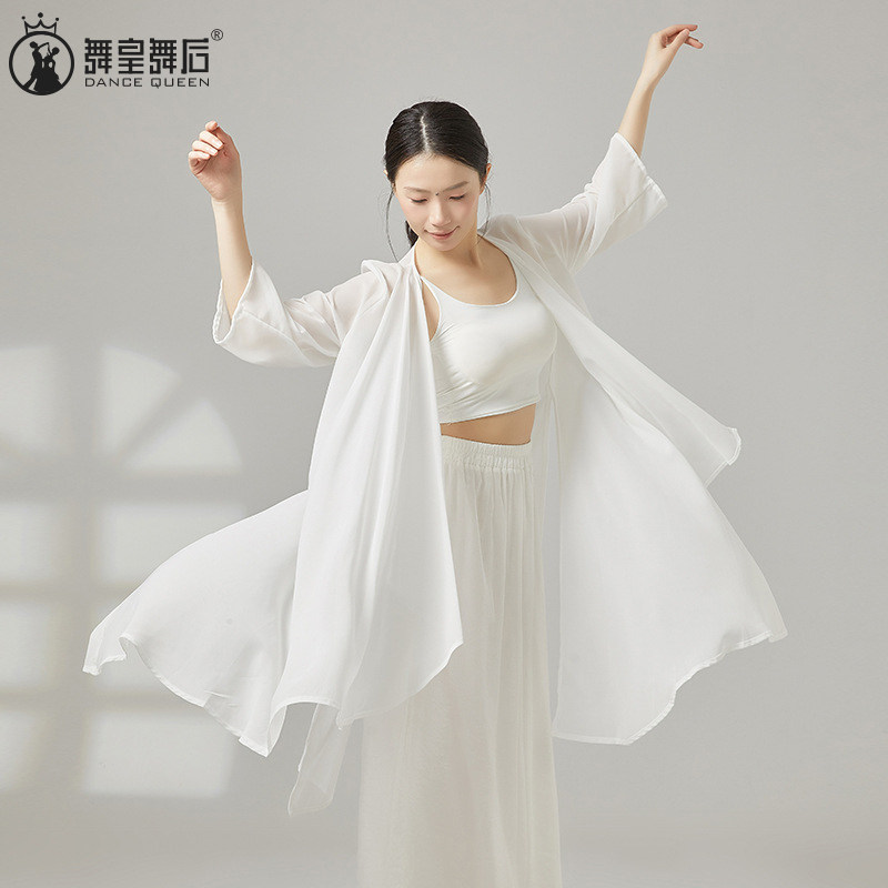 长款开衫古典舞蹈练功服女雪纺