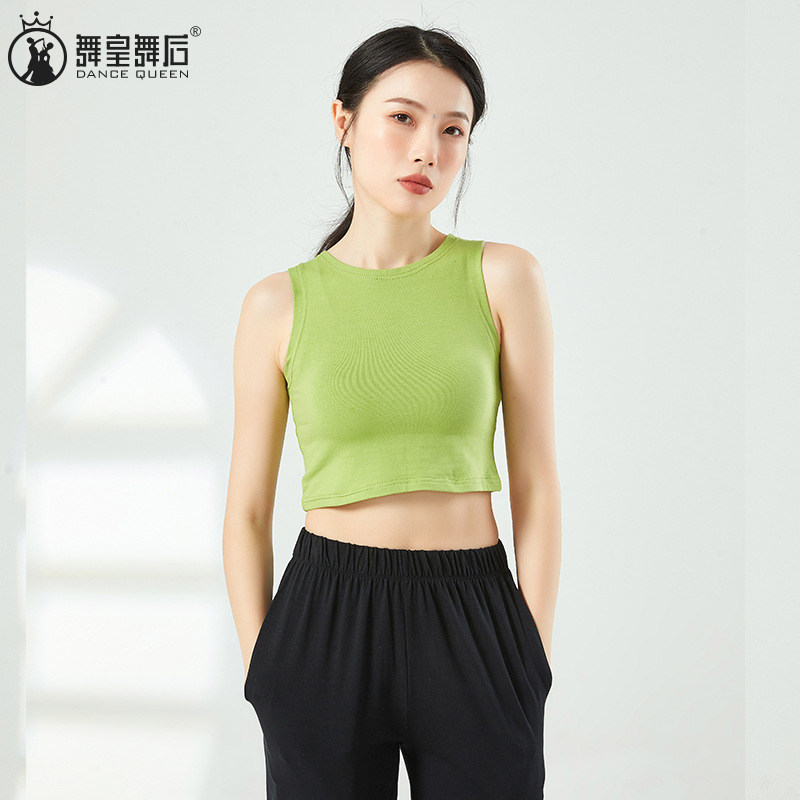 2026新款现代舞蹈练功服紧身棉舞蹈背心短款瑜伽健身跑步运动上衣