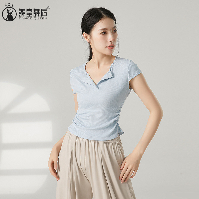 2026春夏新款现代舞服练功服短袖上衣日常可穿中国舞蹈形体服装