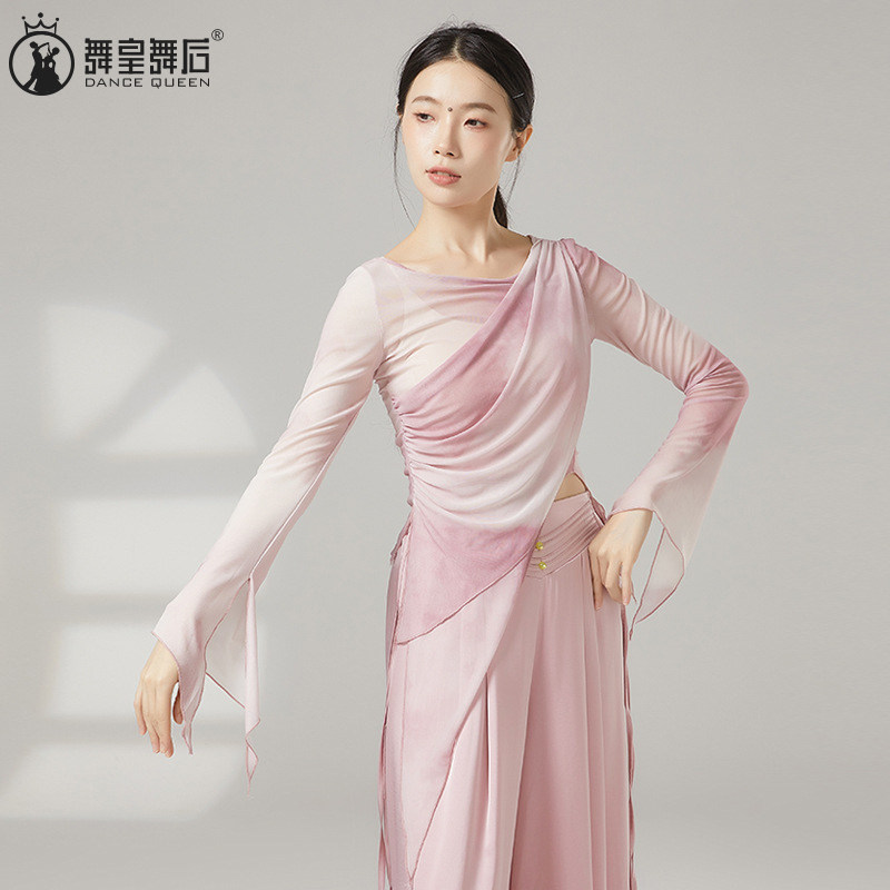 古典舞形体练功服飘逸纱衣女渐变