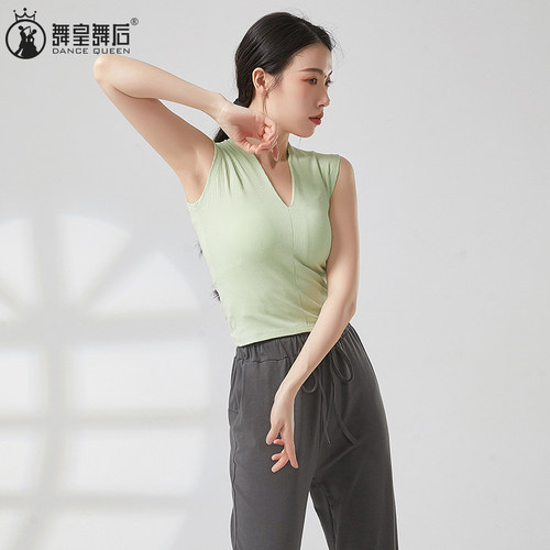 现代舞无袖V领背心练功服上衣