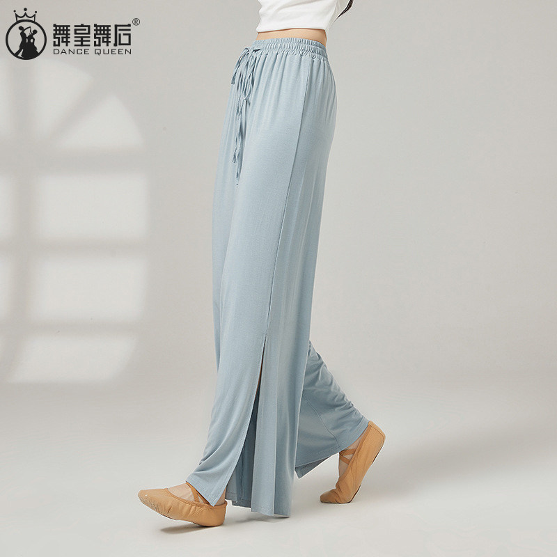 开叉阔腿裤宽松练功服练功裤女