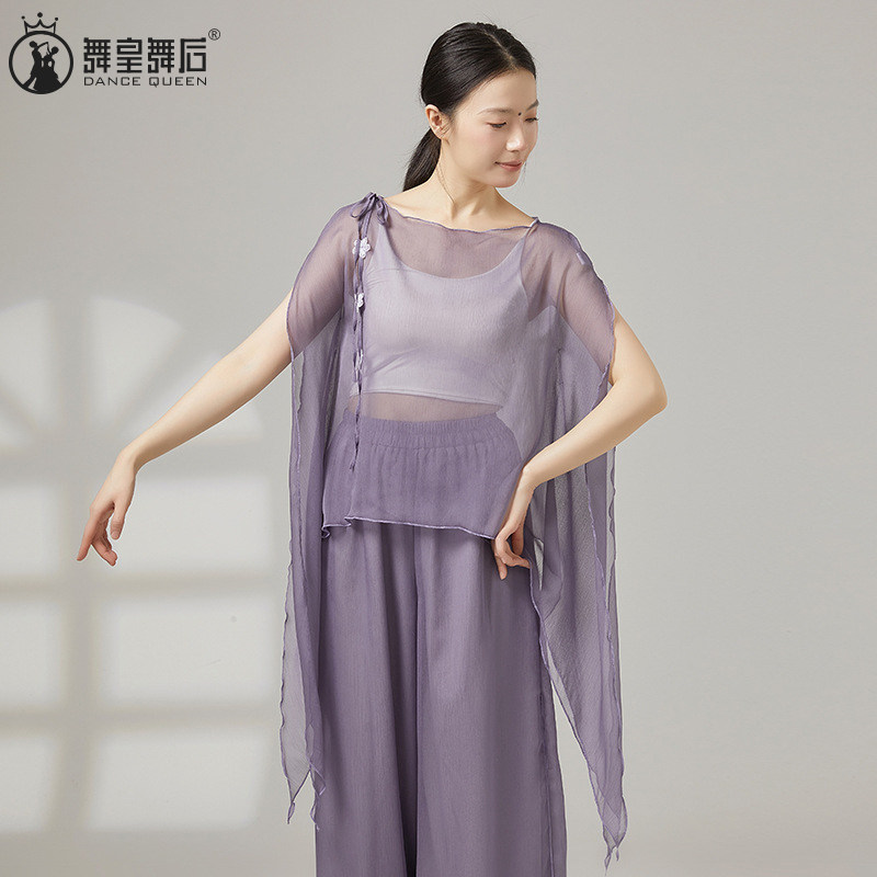 现代舞上衣女舞蹈形体练功纱衣