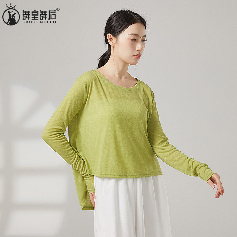 现代舞蹈服上衣女宽松飘逸罩衫