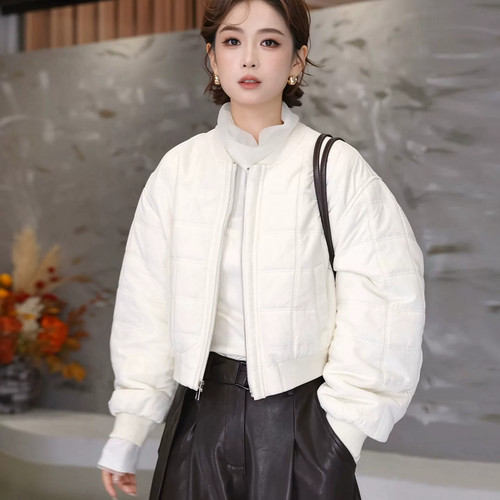 韩版圆领宽松小个子棉服女冬新款