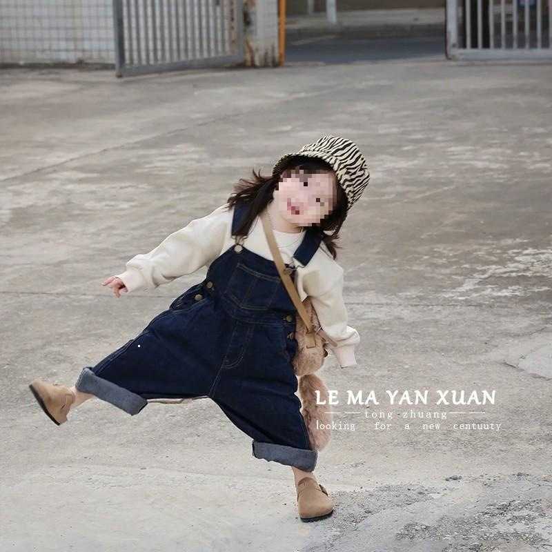 韩版女童2026春秋新款洋气牛仔裤子儿童宝宝时髦宽松休闲背带裤潮