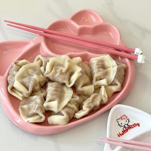 食品级陶瓷分格盘卡通早餐沙拉盘子 hellokitty饺子盘家用2025新款