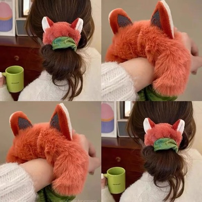 狐尼克毛绒发圈可爱百搭秋冬新款