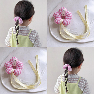 儿童花朵蕾丝飘带大肠发圈2026新款女童扎丸子头发绳宝宝皮筋头饰