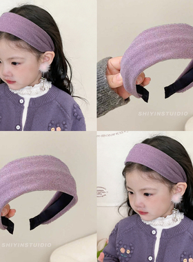 韩系儿童紫色易梦玲同款宽边发箍女童碎发不勒头头箍宝宝上学头饰