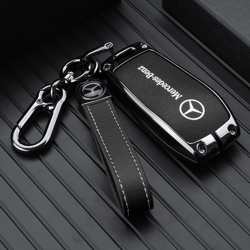 适用2022款奔驰glc300l钥匙套男士glc260l高档女士壳扣车内装饰品