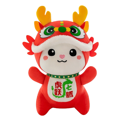 大白脸龙年吉祥物卡通龙腾虎跃