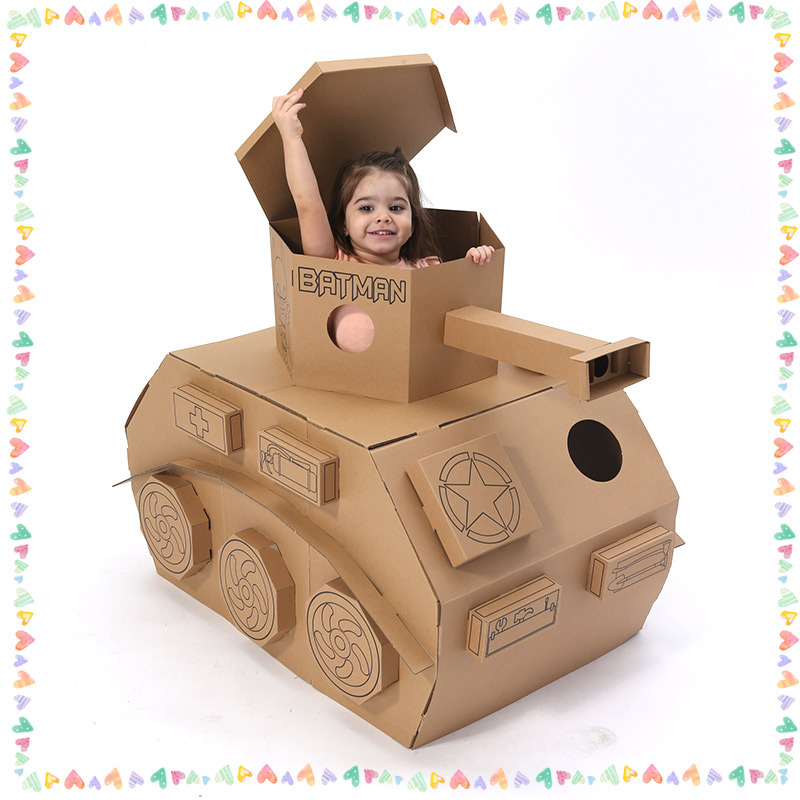 恐龙纸箱模型玩具可穿纸盒坦克纸板手工制作汽车制作材料儿童礼物