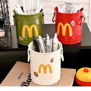 塑胶高颜值卡通个性 笔筒学生桌面办公室大容量可爱简约复古收纳桶