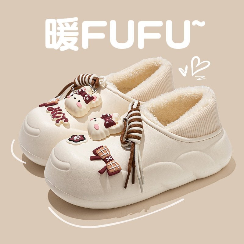 EVA防水包跟棉拖鞋女冬季外穿厚底加绒保暖棉拖潮流家居棉鞋宿舍,居家布艺,居家棉拖/棉鞋,淘宝优惠券,粉丝福利购,淘宝优惠卷