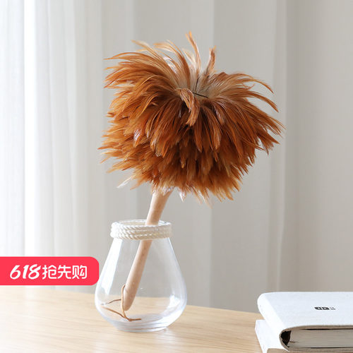 艺之初老式原色鸡毛掸子家用车用