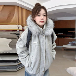 棉服女款2025新款冬季夹棉巨好看的冬装毛呢外套加厚保暖棉衣棉袄