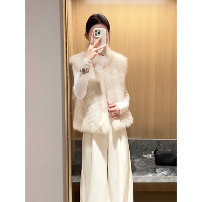 仿狐狸毛皮草马甲女2025