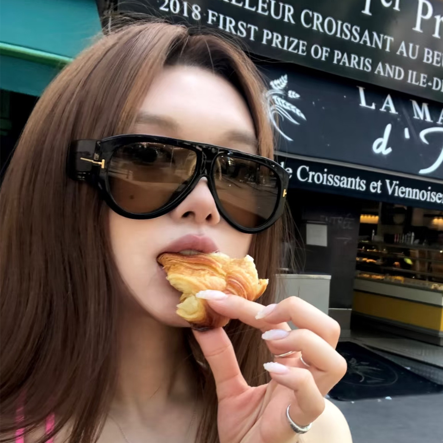 欧美超大框方圆脸大脸显瘦老钱风茶色墨镜女款防风遮阳太阳眼镜男