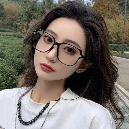 黑框近视眼镜女可配散光有度数黑色显瘦防蓝光素颜韩版眼镜框架男