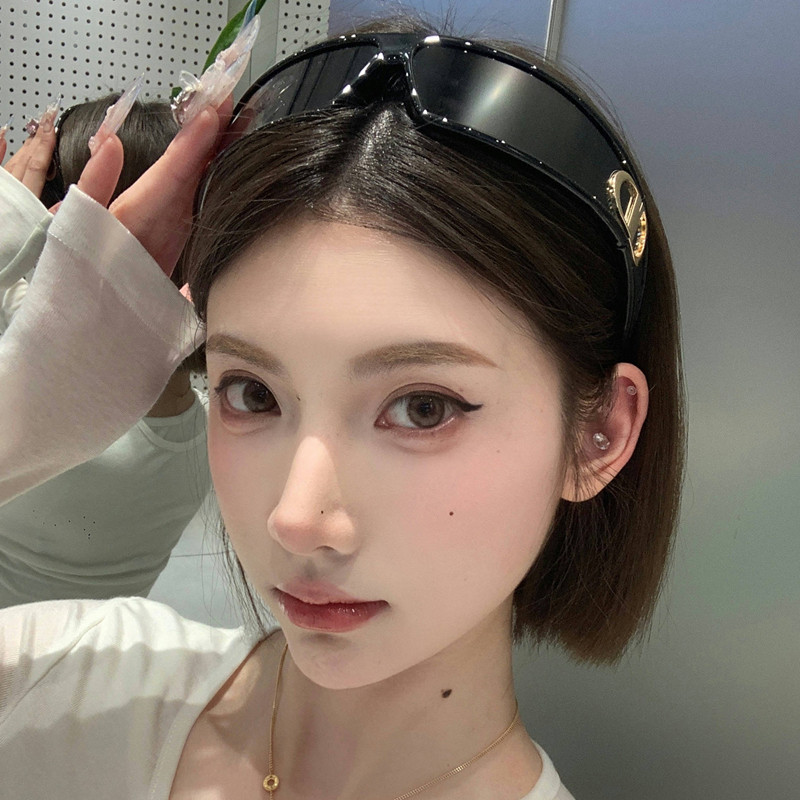 发箍墨镜女二合一Y2K科技感猫眼骑行防晒网红小红书同款太阳眼镜