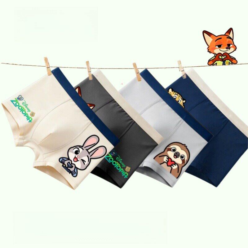 疯狂动物城儿童内裤棉a类抗菌男孩子 兔子警官平角四角裤不夹屁屁