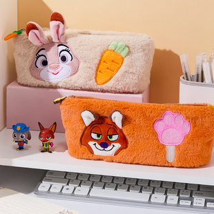 尼克朱迪毛绒笔袋小学生卡通可爱大容量高颜值狐狸兔子警官文具袋